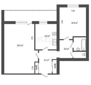 2-к квартира, вторичка, 51м2, 5/9 этаж