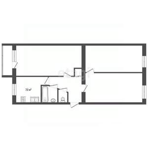 3-к квартира, вторичка, 63м2, 5/5 этаж