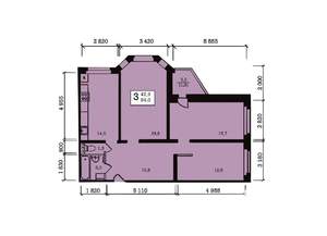 3-к квартира, строящийся дом, 84м2, 6/10 этаж