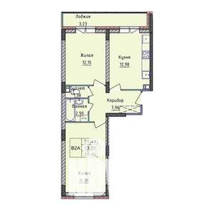 2-к квартира, строящийся дом, 56м2, 5/8 этаж