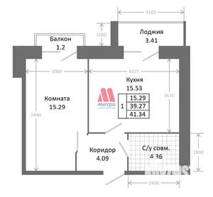 1-к квартира, строящийся дом, 44м2, 4/9 этаж