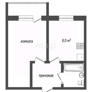 1-к квартира, вторичка, 32м2, 9/9 этаж