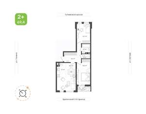 3-к квартира, вторичка, 69м2, 15/18 этаж