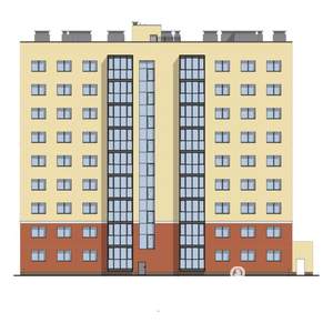 2-к квартира, строящийся дом, 53м2, 9/9 этаж