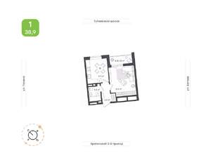 1-к квартира, вторичка, 39м2, 4/18 этаж