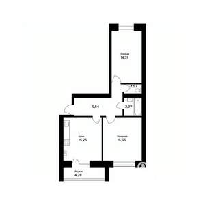 2-к квартира, вторичка, 61м2, 3/5 этаж