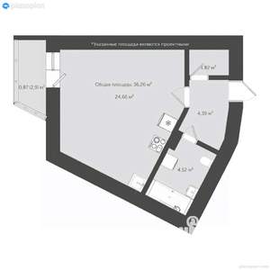 Студия квартира, сданный дом, 40м2, 13/18 этаж