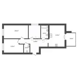 2-к квартира, вторичка, 74м2, 7/9 этаж
