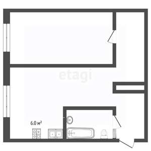 2-к квартира, вторичка, 44м2, 1/5 этаж