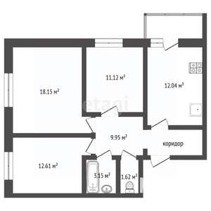 3-к квартира, вторичка, 70м2, 6/17 этаж