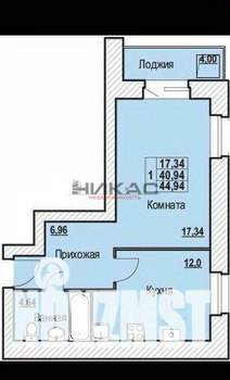 1-к квартира, вторичка, 45м2, 5/10 этаж