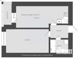 1-к квартира, сданный дом, 50м2, 5/18 этаж
