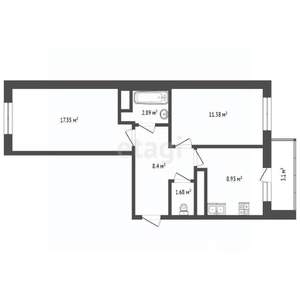 2-к квартира, вторичка, 51м2, 3/5 этаж