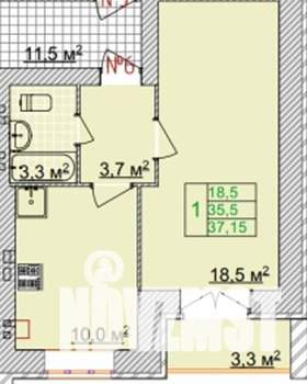 1-к квартира, вторичка, 37м2, 4/5 этаж