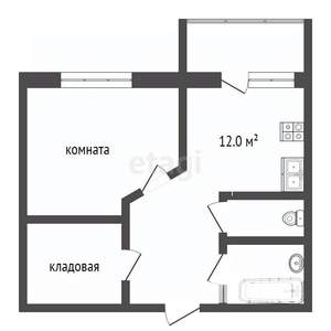 1-к квартира, вторичка, 46м2, 5/5 этаж
