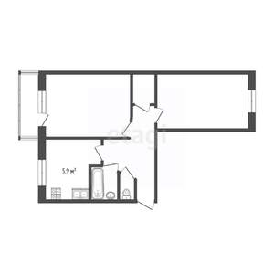 2-к квартира, вторичка, 44м2, 4/5 этаж