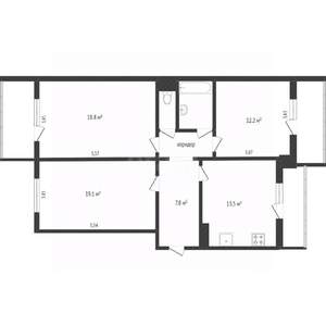 3-к квартира, вторичка, 90м2, 7/10 этаж