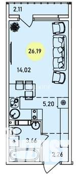Студия квартира, вторичка, 26м2, 2/9 этаж