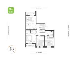 4-к квартира, вторичка, 102м2, 3/9 этаж