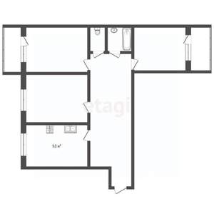 3-к квартира, вторичка, 60м2, 1/10 этаж