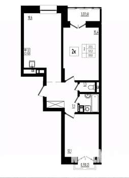 2-к квартира, вторичка, 59м2, 2/12 этаж