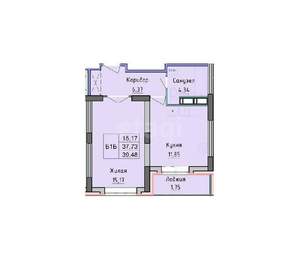 1-к квартира, вторичка, 39м2, 5/12 этаж