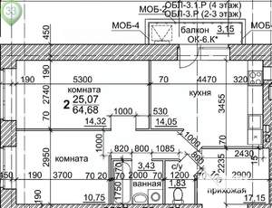 2-к квартира, вторичка, 65м2, 2/4 этаж