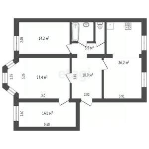 3-к квартира, вторичка, 98м2, 2/3 этаж