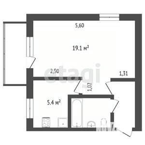 1-к квартира, вторичка, 32м2, 3/5 этаж