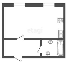 1-к квартира, вторичка, 24м2, 2/5 этаж