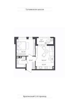 1-к квартира, вторичка, 44м2, 9/18 этаж