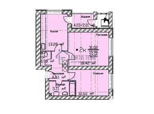 2-к квартира, вторичка, 60м2, 2/8 этаж