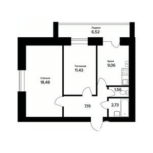 2-к квартира, вторичка, 54м2, 3/5 этаж