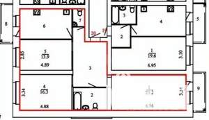 3-к квартира, вторичка, 91м2, 3/3 этаж