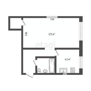 1-к квартира, вторичка, 33м2, 4/5 этаж