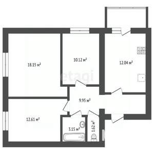 3-к квартира, вторичка, 69м2, 9/9 этаж