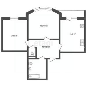 2-к квартира, вторичка, 74м2, 3/9 этаж