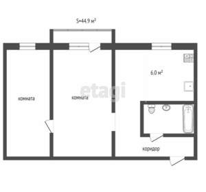 2-к квартира, вторичка, 42м2, 3/5 этаж