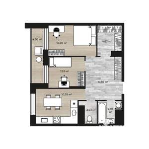 2-к квартира, вторичка, 50м2, 17/18 этаж