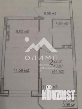 2-к квартира, вторичка, 44м2, 8/25 этаж