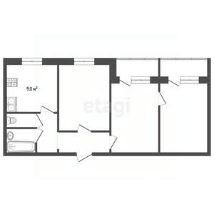 3-к квартира, вторичка, 52м2, 8/9 этаж