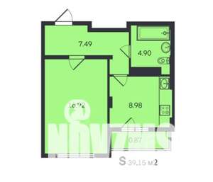 1-к квартира, вторичка, 39м2, 8/10 этаж