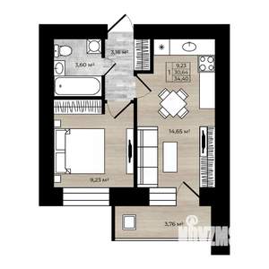 1-к квартира, вторичка, 34м2, 2/9 этаж