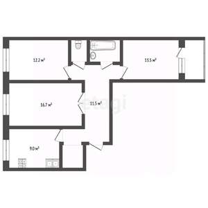 3-к квартира, вторичка, 63м2, 2/5 этаж