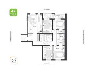 4-к квартира, вторичка, 123м2, 1/9 этаж