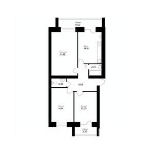 3-к квартира, вторичка, 83м2, 5/5 этаж