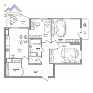 3-к квартира, вторичка, 87м2, 6/18 этаж
