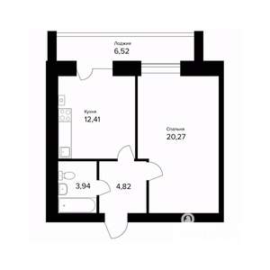 1-к квартира, вторичка, 45м2, 5/5 этаж