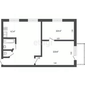 3-к квартира, вторичка, 52м2, 2/5 этаж