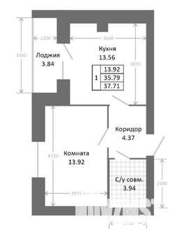 1-к квартира, вторичка, 40м2, 2/5 этаж